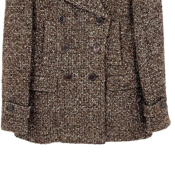 Coach Wool Mohair Blend Tweed Peacoat Brown Women Size 8 - Picture 3 of 12